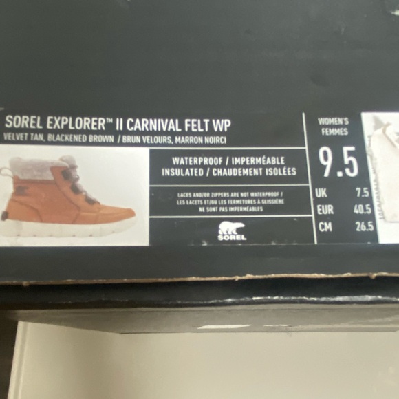 NWB Sorel Women's Winter Boots Snow, Velvet Tan Blackened Brown, 9.5 - Picture 9 of 9